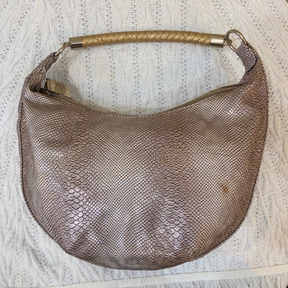 Dana Buchman, Faux Snake Skin Leather Shoulder Bag - Picture 6 of 13